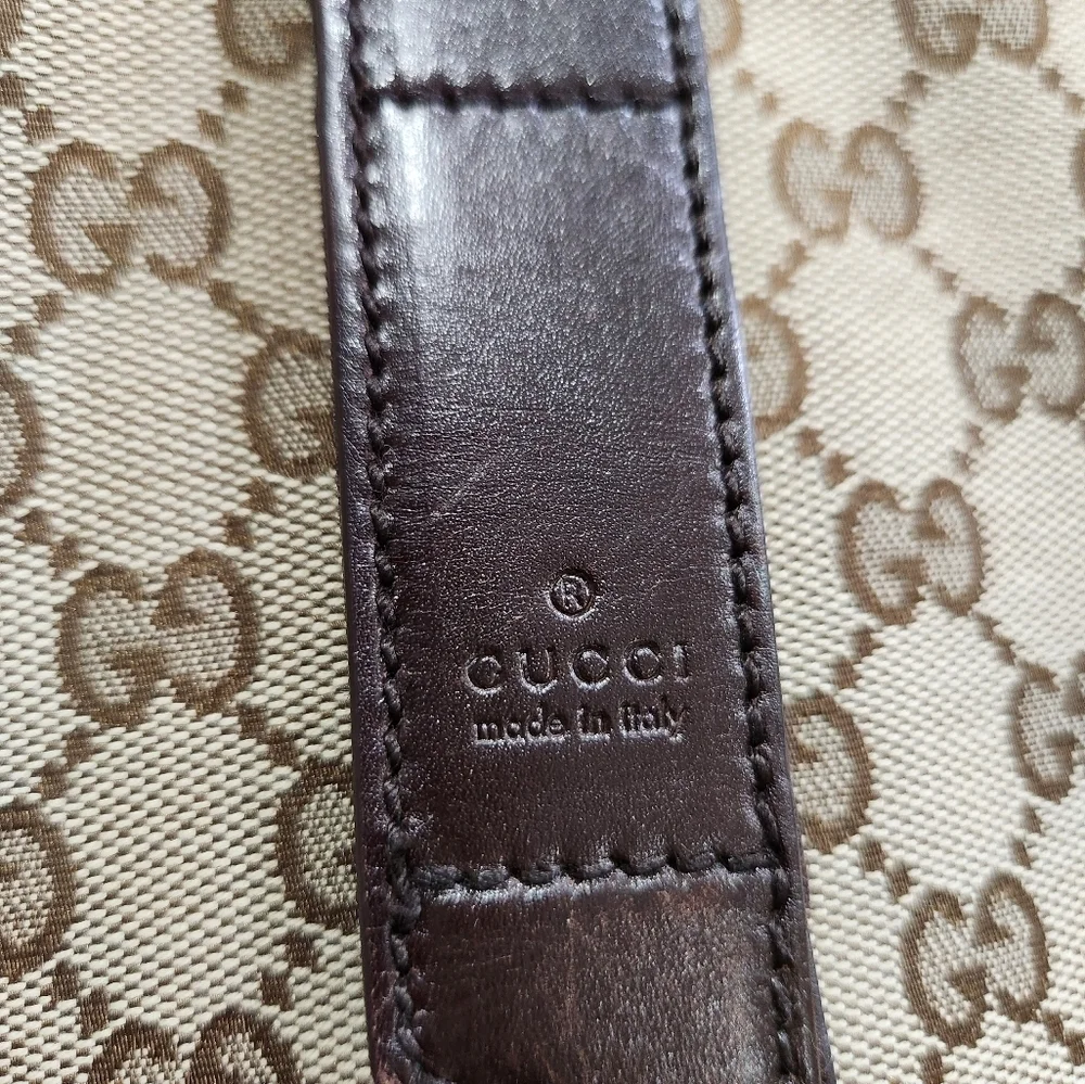 🤎🔹️ GUCCI 🔹️vintage canvas and laether signature GG large tote + COA